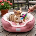 thumbnail image 4 of Sahpxhe Washable Dog Bed, Winter Warm Comfortable Round Deep Sleep Plush Pet Bed With Raised Rim For Small Medium Dogs, 4 of 6