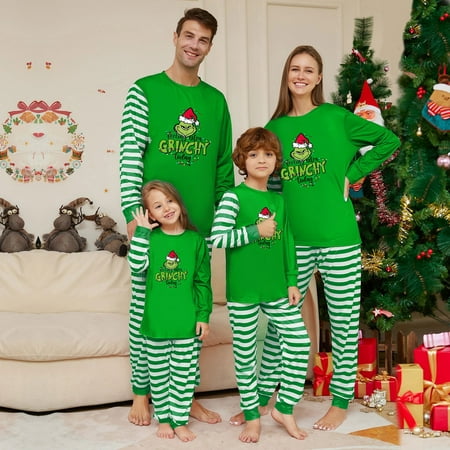 

Family Christmas Pajamas Matching Sets Merry Grinchmas Christmas Pjs Matching Sets Christmas Family Matching Sets Pajamas Loungewear Outfits Family Matching Set for Baby 3 Months