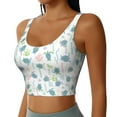 thumbnail image 2 of Fotbe Sea Turtle Pattern Womens' Sports Bra Longline Wirefree Padded with Medium Support Sports Moisture-Wicking Workou Vest,Tank Top-, 2 of 9