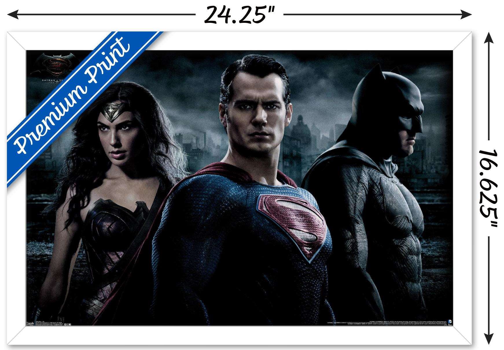 DC Comics Movie - Batman v Superman - Trio Wall Poster, 14.725" x 22.375", Framed