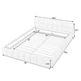 thumbnail image 5 of Queen Size Upholstered Platform Bed with Thick Fabric, Chenille Fabric Grounded Queen Size Bed Frame with Headboard and Solid Frame, Wooden Slats Support, No Box Spring Needed, Beige, 5 of 9