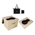 thumbnail image 2 of Portable Foldable Toilet Bucket Multifunctional Sturdy Potty Folding Commode for Beige White, 2 of 9