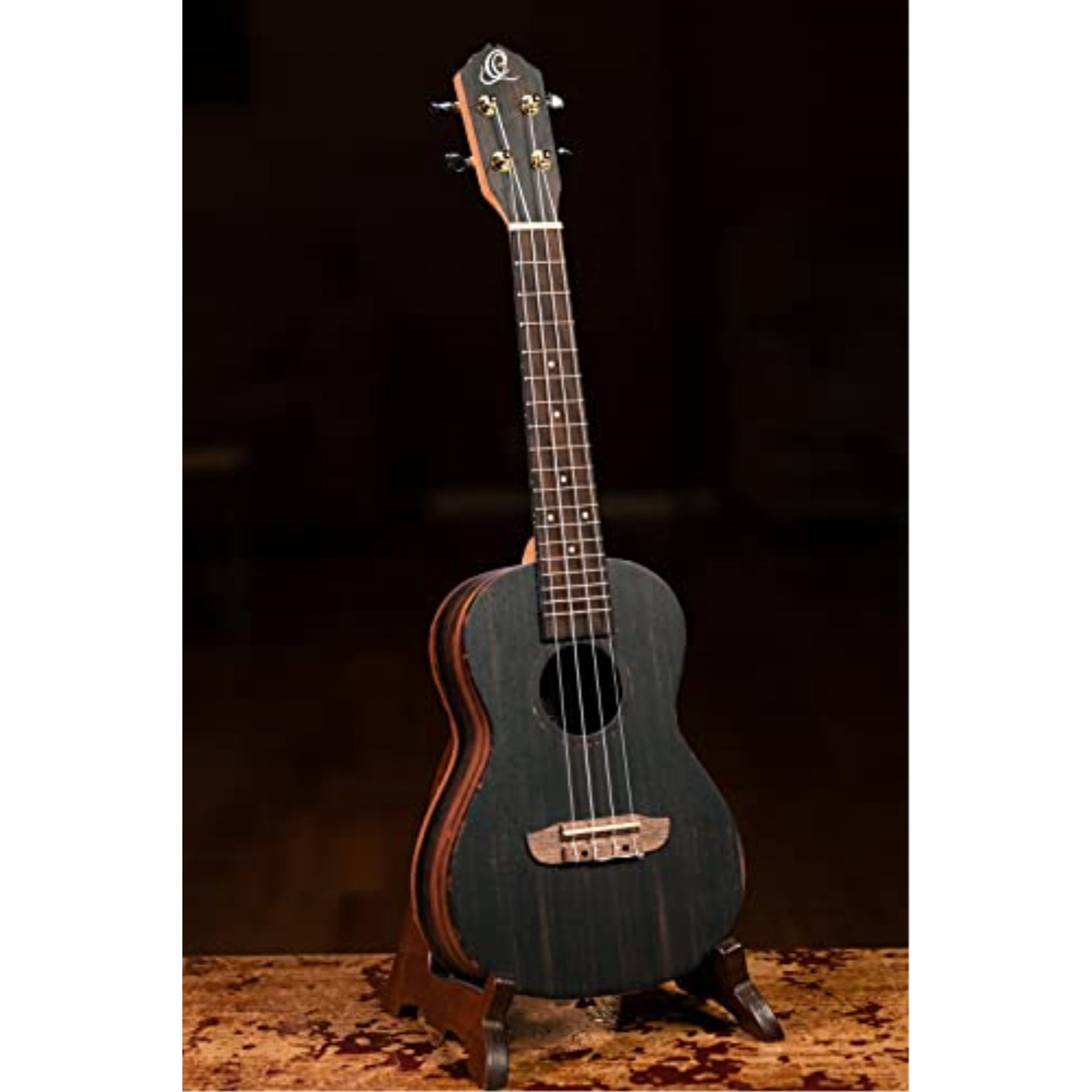 Ortega Ebony Series RUEB-CC Concert Size Ebony Wood Ukulele w/Deluxe Bag
