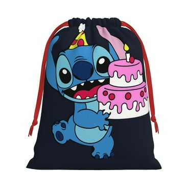 Happy Birthday Stitch Cake Drawstring Bag For Kids Adults Gifts Drawstring Backpacks Set Great For Travel Gym Everyday Use Drawstring Gift Bag For Candy Wedding Party Valentine Christmas