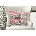 thumbnail image 4 of Ambesonne Retro Throw Pillow Cover 2 Pack, News Magazine Design, 20", Pink Beige Grey Teal, 4 of 6