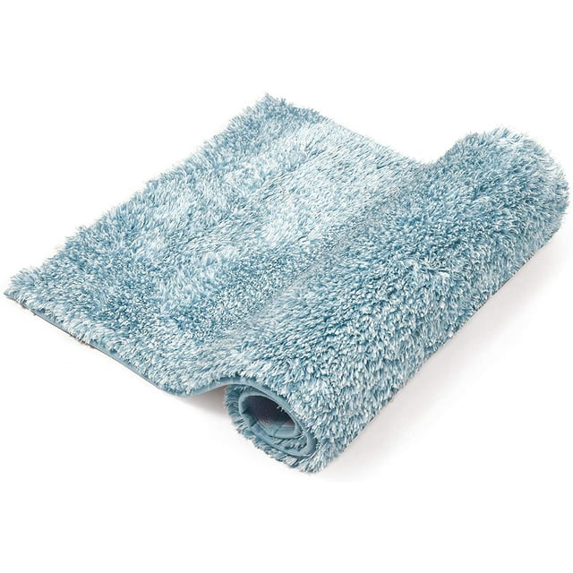 CPDD Bath Rug ,24\u201dx40\u201d,100% Polyester Extra Shaggy Soft and Non-Slip Machine Washable Dry Bathroom Mats,Thick Plush Rugs for Bathroom Bathtub Kids Tub Shower,Blue Blue 24”x40”