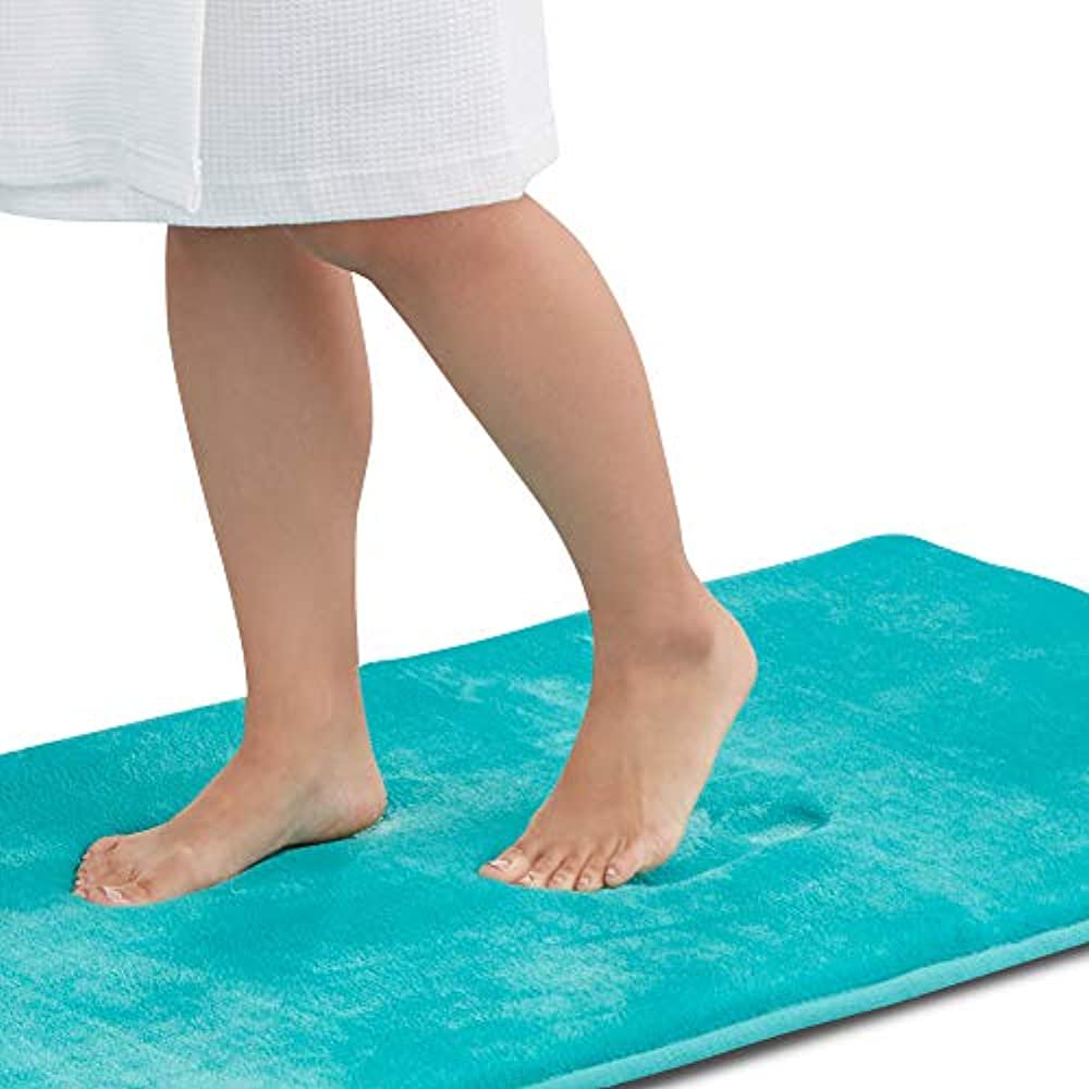 Genteele Memory Foam Bath Mat Non Slip Absorbent Super Cozy Velvet