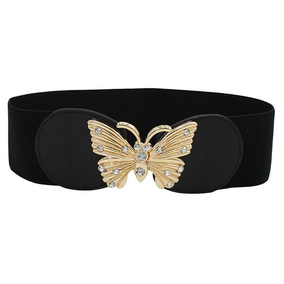 snowsong Gait Belt,2024 New Preferred Holiday Gift Giving Women's Fashion Casual Solid Slim Elastic Waistband,Womens Belts for Dress,Corset Belt,Belts for Women, Black One Size