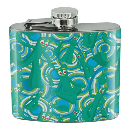 

Psychadelic Gumby Pattern Stainless Steel 5oz Hip Drink Kidney Flask