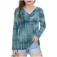 thumbnail image 2 of YUNAFFT Chandail à Manches Longues Col en V Imprimé Complexe Décontracté Chic pour Filles, 2 of 8