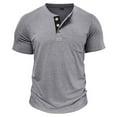 thumbnail image 4 of ZVNAΖH Men's Henley Shirts Casual Short Sleeve Button Tee Fashion Classic Tee T-Shirt with Pocket Summer Tops, 4 of 5