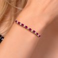 thumbnail image 5 of Gem Stone King 925 Silver and 10K Yellow Gold Red Created Ruby Bracelet for Women | 2.00 Cttw | Gemstone July Birthstone | Round 4MM | Adjustable up to 9 inch, 5 of 7