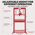 thumbnail image 2 of Garvee 12T Hydraulic H-Frame Shop Press, Adjustable Table with Stamping Plates, Red Finish, 2 of 7