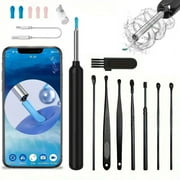 Ear cleaner with camera, with 6 ear spoons for earwax removal, ear cleaner with camera, 1080P earwax removal tool, rechargeable earwax removal kit for iPhone, iPad, Android smartphones, summer gift