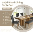 thumbnail image 5 of Euroco 6-Piece Farmhouse Dining Table Set,78.1" Extendable Kitchen Table with 1 Bench and 4 Upholstered Chairs,Wood Rectangular Dining Set for 6,Gray, 5 of 8