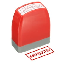 Approved Notice Stamp Self Inking, Red Ink Office Stamps Pre Inked Message Stamp Refillable Business Stamp, Red
