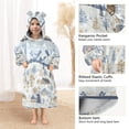 thumbnail image 3 of FORMRS Wearable Blanket Hoodie with Sleeves for Kids Cozy Flannel Sweatshirt, Light Blue Mountain, 3 of 7
