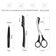 thumbnail image 4 of Cuchillo de acero inoxidable plegable para recortar cejas, alicates de microinclinación, clip para cejas, peine desmontable, tijeras para recortar cejas, herramienta de maquillaje de belleza de tres, 4 of 5