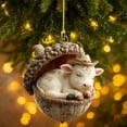 thumbnail image 3 of 2026 Highland Cow Acorn Ornaments, 2D Flat Acrylic Cartoon Cow Hanging Decor, 1 PCS Cute Animal Christmas Tree Ornaments for Holiday Home Party Decorations-C, 3 of 4