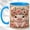 Blue, variant on Rose Crown Baby Pig Coffee Mug, Floral Animal Mug, Ceramic 11 oz