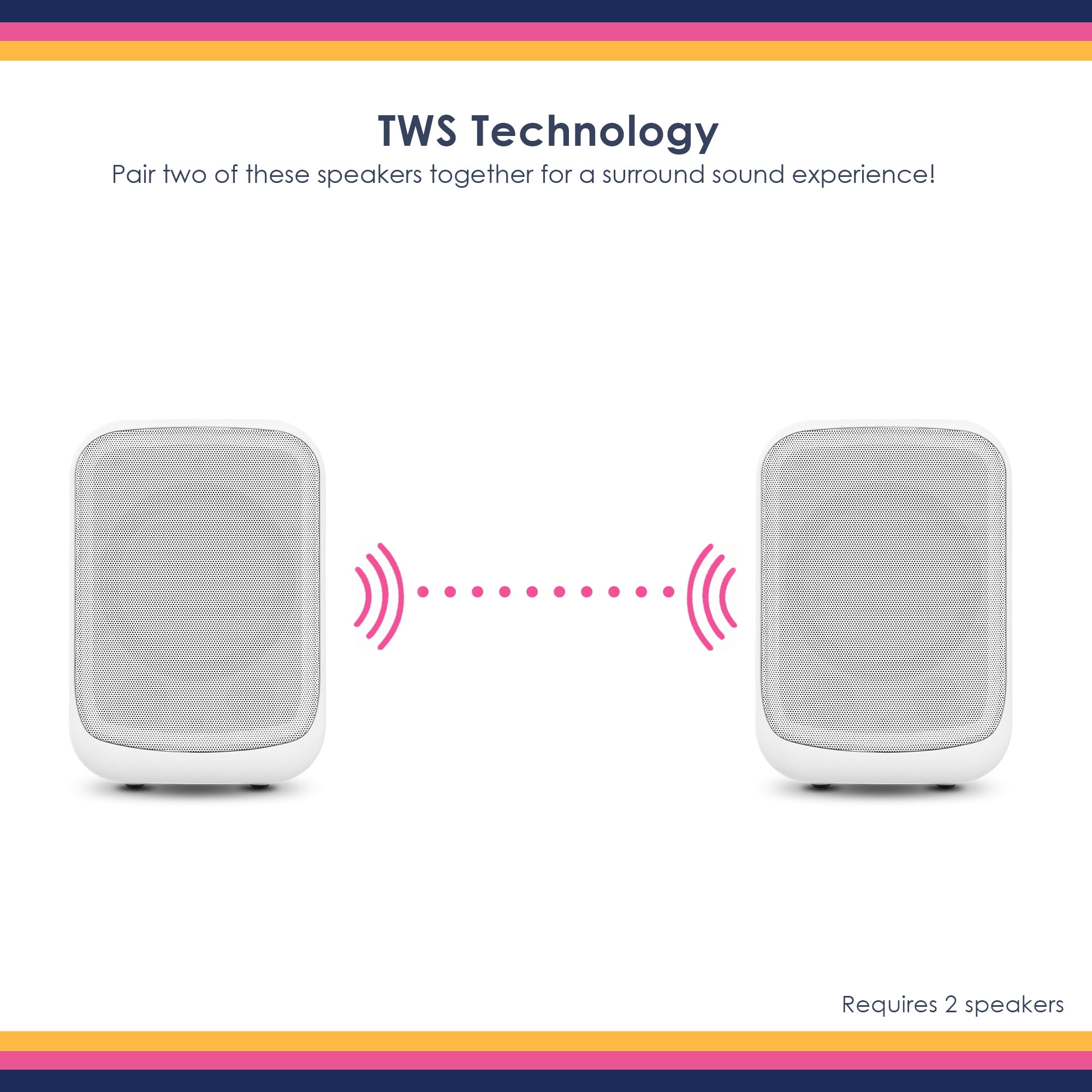 Packed Party "More Color More Fun" Portable Bluetooth Party Speaker, IPX5 Water Resistant, Rechargeable Battery