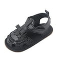 thumbnail image 1 of Infant Baby Girls Spring Summer Shoes Sandals Flat Bottom Lightweight Open Toe Breathable Hook Loop Solid Color For Kids Vêtements Pour Enfants Size 6-12 Months, 1 of 8