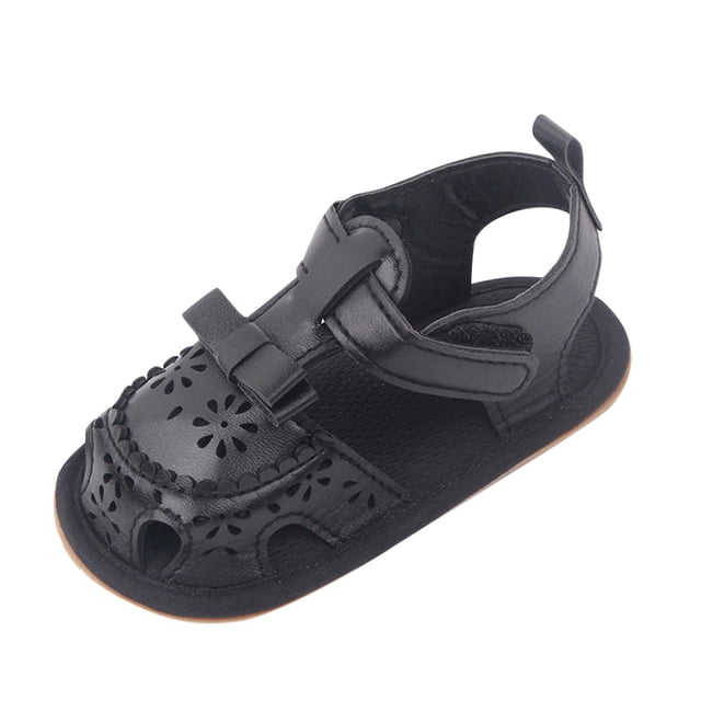 Infant Baby Girls Spring Summer Shoes Sandals Flat Bottom Lightweight Open Toe Breathable Hook Loop Solid Color For Kids Vêtements Pour Enfants Size 6-12 Months