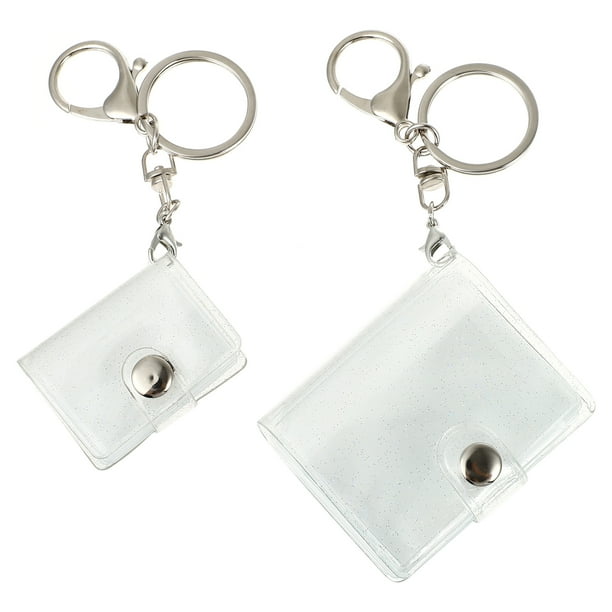 FELTECHELECTR 2 llaveros de álbum de fotos de bolsillo, álbum de fotos pequeño, mini llavero de bolsillo para fotos.