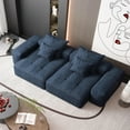 thumbnail image 3 of Modular Sectional Sofa with Chaise Lounges, DIY Combination Tufted Sofa Set, Sparkling Chenille Fabric, No Assembly Required, Blue, 3 of 9