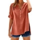 thumbnail image 1 of Camisa informal de manga larga con cuello en V para mujer: color liso, poliéster, versátil para combinar con vaqueros/pantalones, ideal para llevar a diario en primavera/verano., 1 of 7