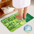 thumbnail image 4 of GZHJMY Bathroom Mat set of 3， Saint Patricks Day Shiny Green Clover Ornament 3 Pieces Bath Mats Set for Bathroom, Vintage Style Non-Slip Washable Cover Floor Rug Decorations for Bathroom, 4 of 6