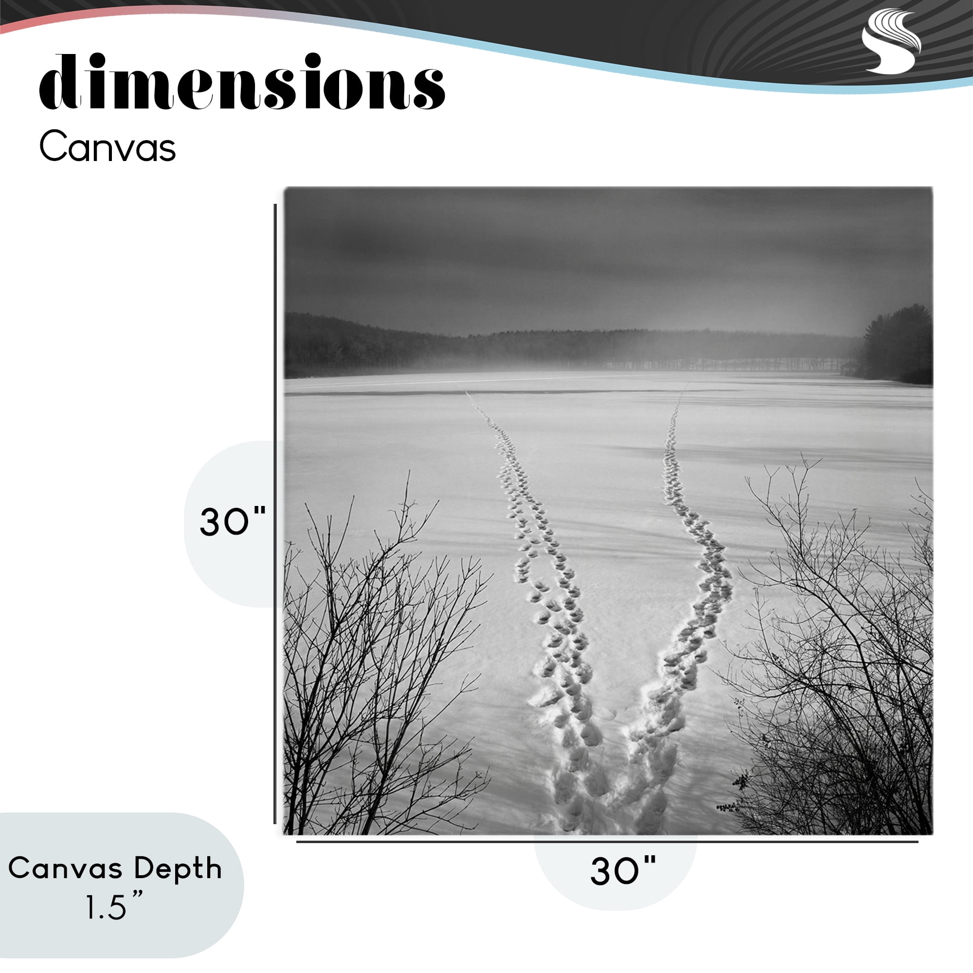 Stupell Industries Snowstep Tracks Across Frozen Lakes Canvas Wall Art, design by Chip Forelli