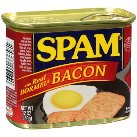 SPAM with Real Hormel Bacon Canned Meat, 12 oz Can