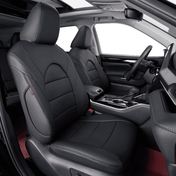 coverdream Grand Highlander Seat Covers Full Set for 2024 2025 2026 Toyota Grand Highlander SUV Seat Cushion,2nd Row w/Captain Seats