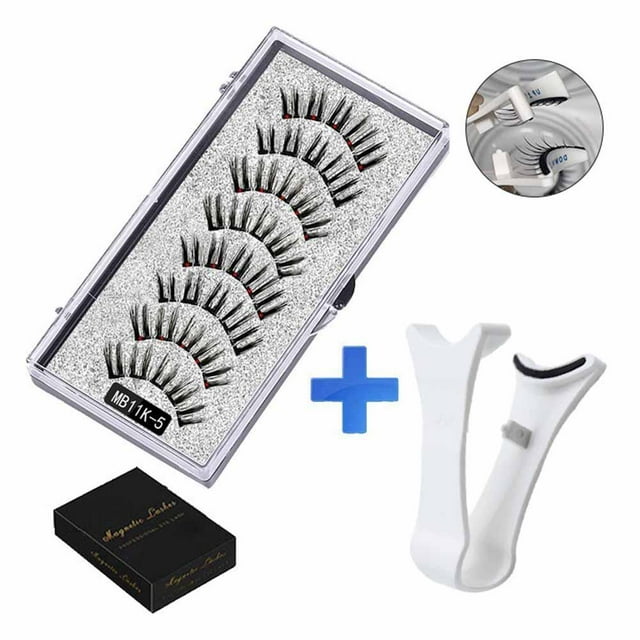 Trousse de Cils Magnétique Réutilisable avec Pinces, Aspect Naturel Application Facile