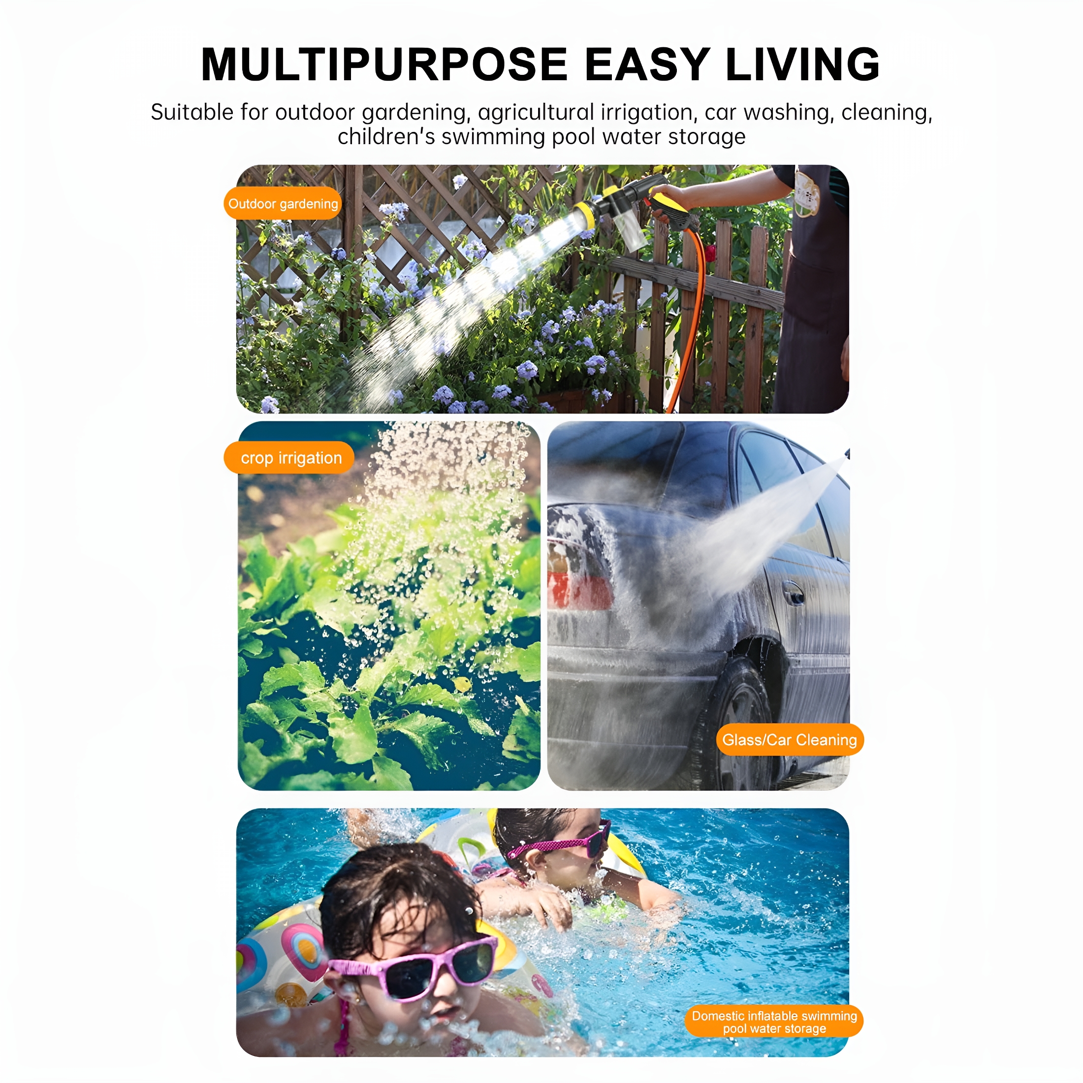 ZHZFKQ 2026 New Hydro Jet High Pressure Washer Wand,Portable High Pressure Water Gun,Extendable Washer Sprayer with 2 Mode Water Hose Nozzle for Garden Hose,Foam Cannon Car Washing