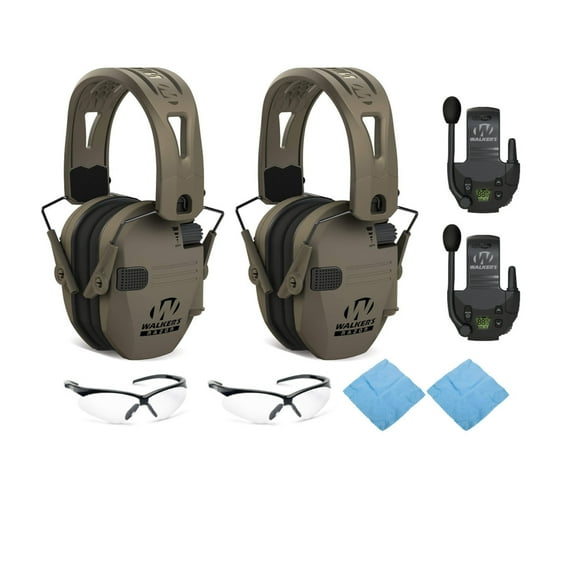 Walkers Razor Tacti-Grip with FDE Rubber Headband (Earth) Bundle (2-Pack)