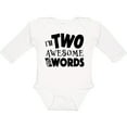 thumbnail image 3 of Inktastic I'm Two Awesome for Words 2nd birthday Boys or Girls Long Sleeve Baby Bodysuit, 3 of 5