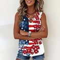 thumbnail image 5 of Xdegoge USA American Flag Tank Tops for Women 4th Of July Patriotic Shirts Vintage Rose Floral Stars and Stripes Sleeveless Blouses Summer Independence Day Casual Graphic Sleeveless, 5 of 6