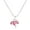 Pink, variant on Ballerina Pendant Necklace Clear Cubic Zirconia Crystal Rhodium Plated 17 Inch Link Chain J0287-CR