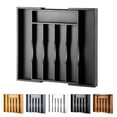 thumbnail image 1 of Organizador de cajones Oridom expandible de bambú para cocina, color negro, 1 of 8