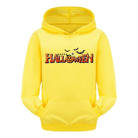 

Xijirk Child Toddler Boys Girls Halloween Long Sleeve Cartoon Prints Warm Hoodie Pullover Tops Kids Sweat-Yellow-8-9 Years