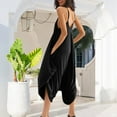 thumbnail image 4 of aidice Summer Rompers for Women V Neck Spaghetti Strap Loose Casual Irregularly Cropped Pants Jumpsuits, 4 of 9
