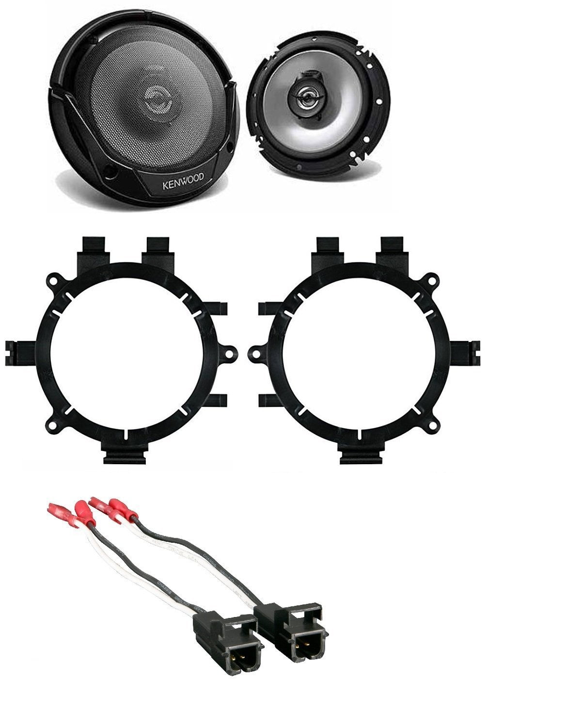 Harness For Ford Kenwood KFC-1665S 6.5 Speakers 1 Pair Front Rear Adapters