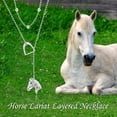 thumbnail image 6 of Sterling Silver Horse Lariat Layered Necklace for Women, 925 Silver Horseshoe Y-Necklace, Trendy Layered Jewelry Gift for Her, 6 of 6