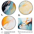 thumbnail image 3 of Designart "Fusion of Azure Blue and Yellow II" Abstract Framed Wall Art - Modern Blue Abstract Painting Hallway Framed Wall Art Decor, 3 of 6