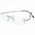 thumbnail image 3 of HUIHUIKK Lightweight Rimless Frame +1.00 Bifocal Reading Glasses Gray Readers Spectacles w Case New!, 3 of 4