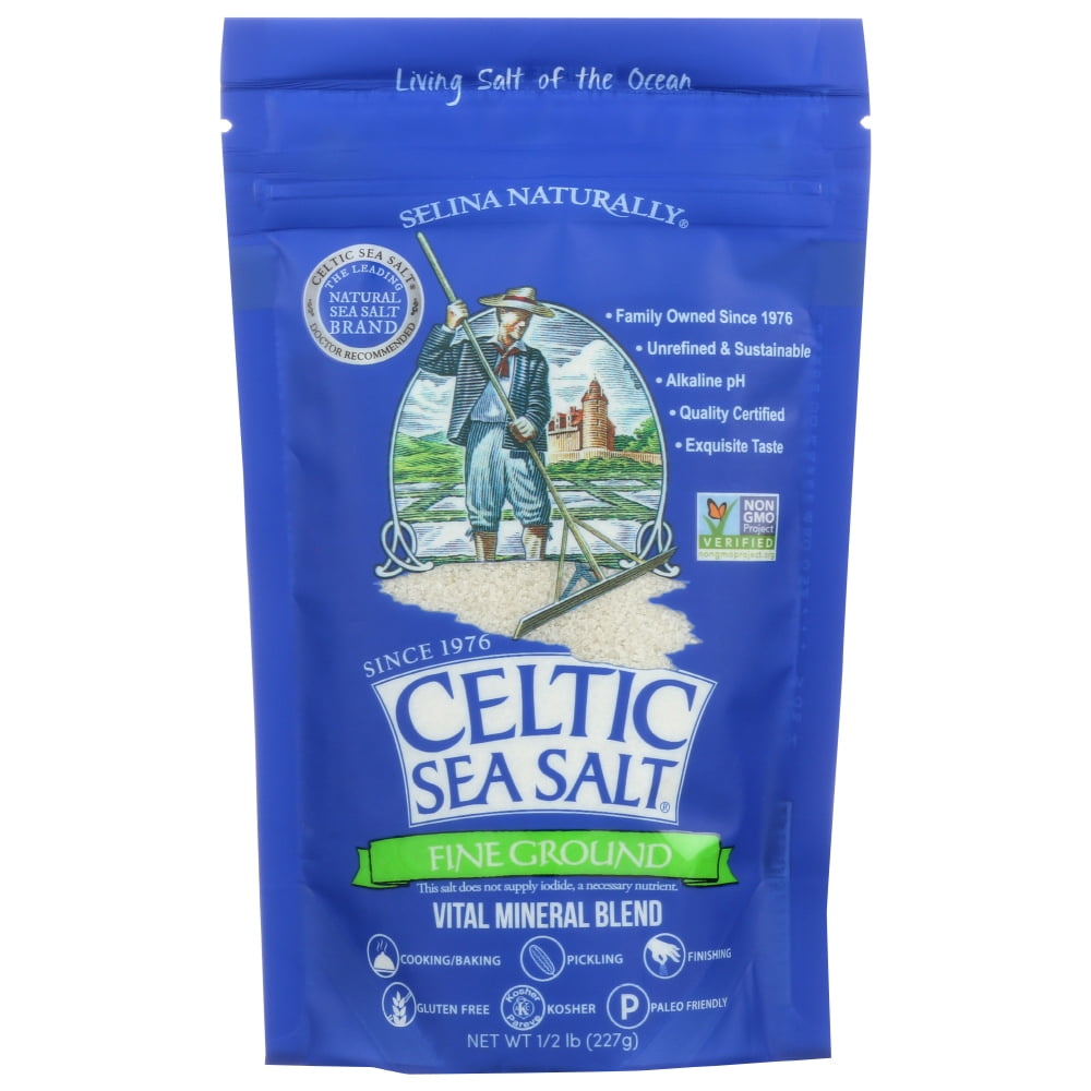 Celtic Sea Salt Vital Mineral Blend Resealable Bag Fine Ground, 8