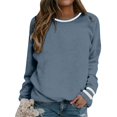thumbnail image 4 of Kaprioy Long Sleeve For Women Color Block Sweatshirts Basic Pullover Casual Crewneck Tshirt Trendy Fall Fashion Clothes Sky Blue, S, 4 of 4