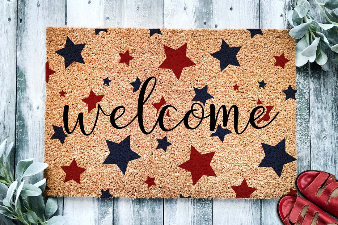 Star Spangled Welcome Door Mat | Patriotic Door Mat | Independence Day ...